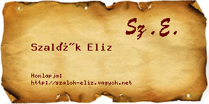 Szalók Eliz névjegykártya